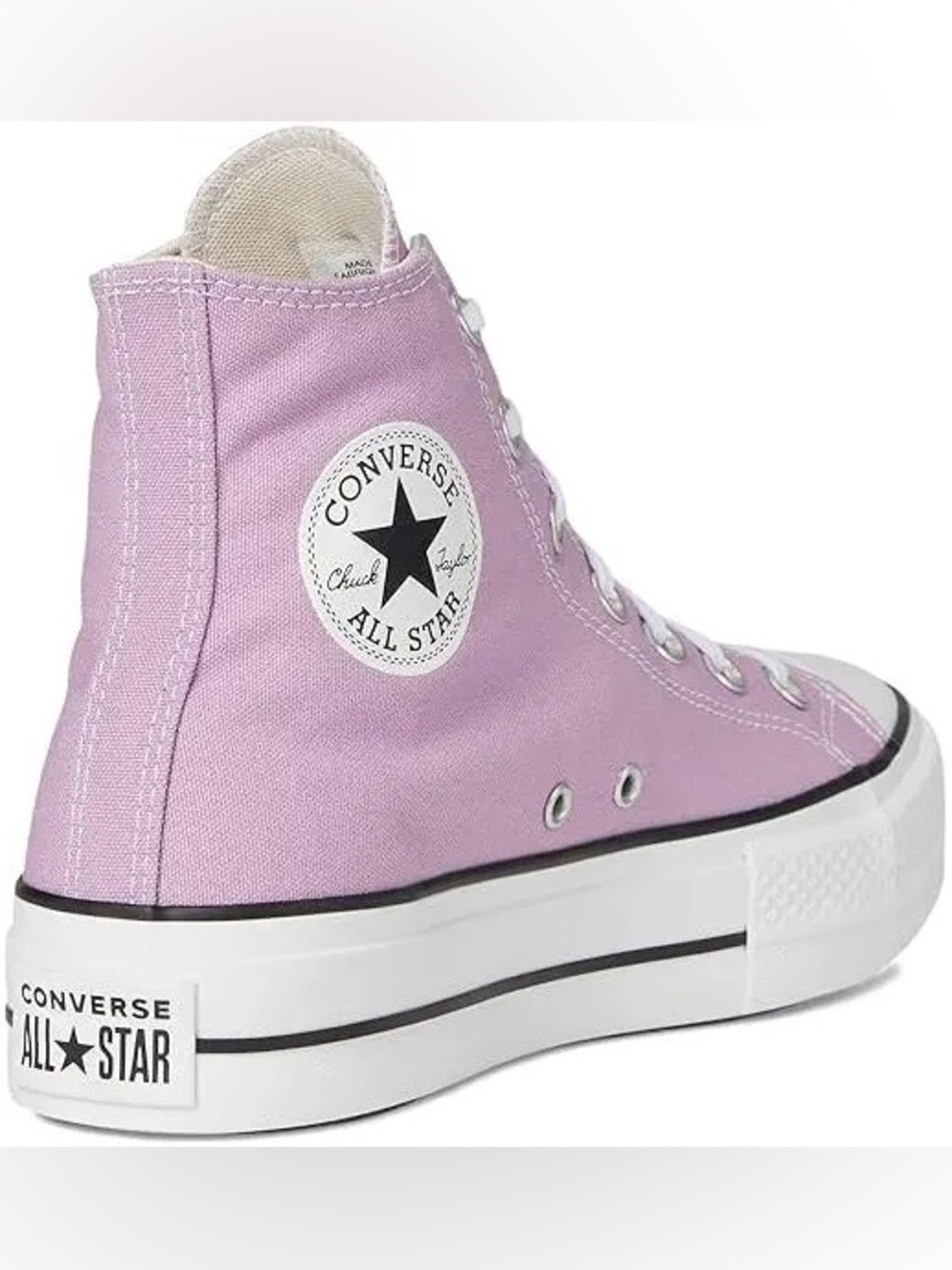 Chuck Taylor All Star Lift Platform Canvas High Tops in Amethyst and White - Picture 2 of 6
